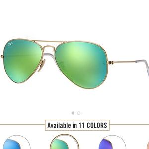 Ray Ban Aviator Flash Lenses - Green